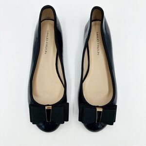 Maud Frizon Women's Black Patent Leather Ballet Flats W/Enamel Accent w/ Bow 6.5